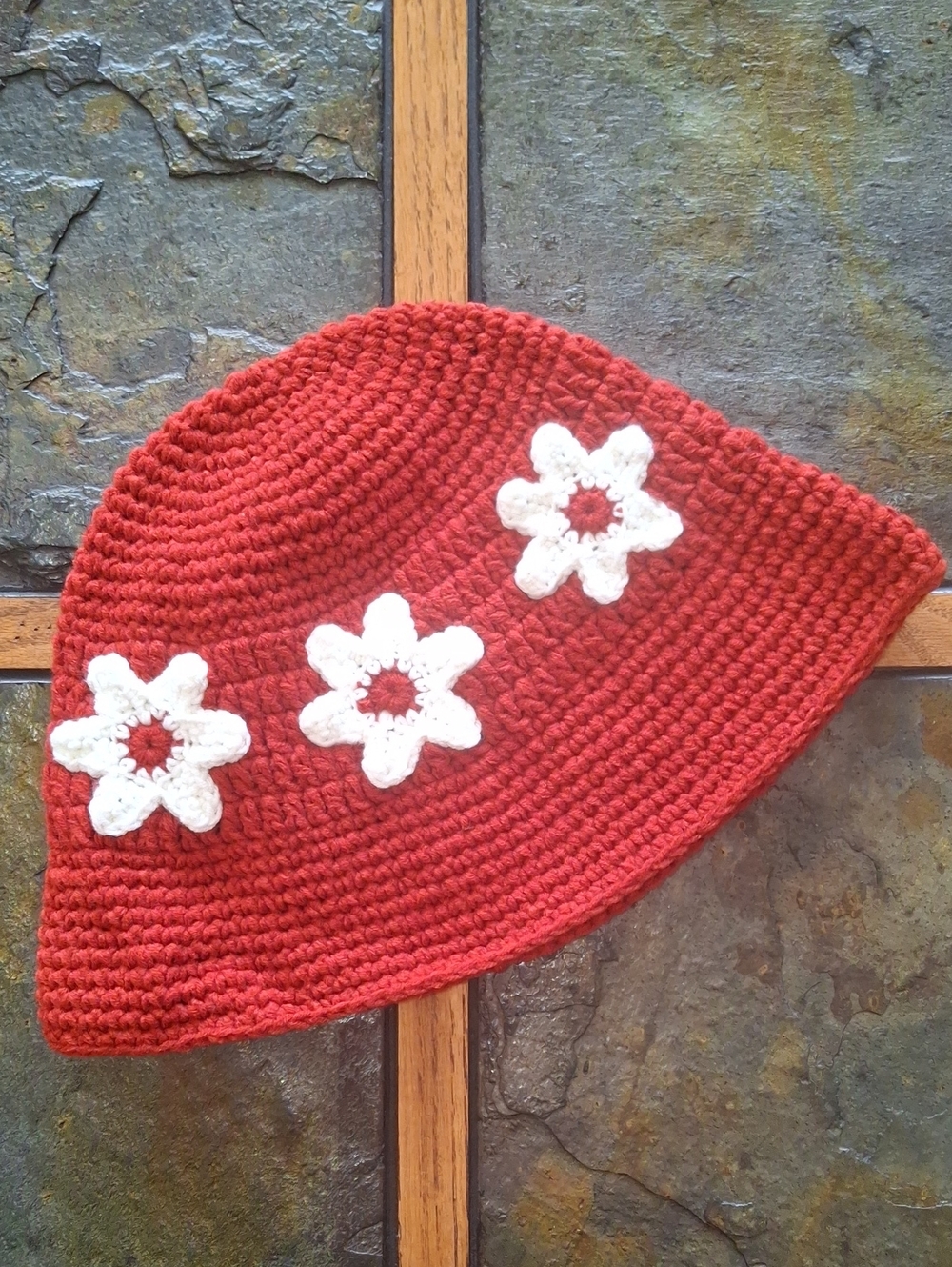 Hand-Crocheted Flower Bucket Hat